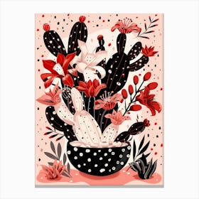 Cactus In A Pot Canvas Print