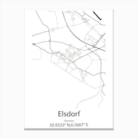 Elsdorf,Germany Minimalist Map Canvas Print