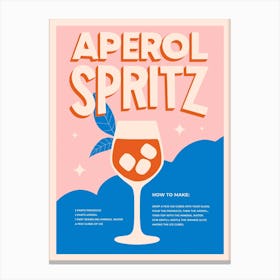 Aperol Spritz Cocktail Mid Century Modern Canvas Print