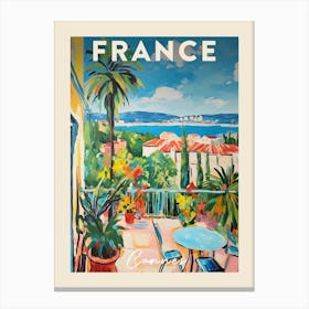 Cannes France 3 Fauvist Painting  Travel Poster Canvas Print