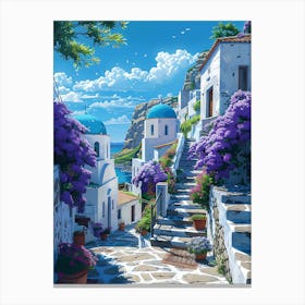 Beautiful Santorini Greece Wall Art 12 Canvas Print