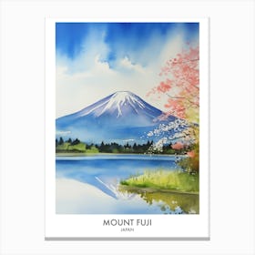 Mount Fuji 4 Watercolour Travel Poster Canvas Print
