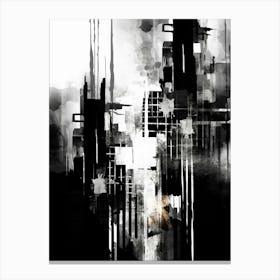Urban Pulse Abstract Black And White 8 Canvas Print