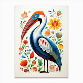 Scandinavian Bird Illustration Brown Pelican 1 Canvas Print