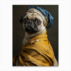 Portrait Of A Pug dog Canvas Print