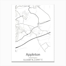 Appleton,United Kingdom Minimalist Map Stampe su tela