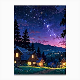 Night Sky Anime aesthetic 24 Canvas Print