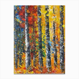 Birch Trees In Autumn 7 Canvas Print