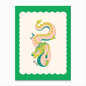 Year Of The Dragon Green Canvas Print