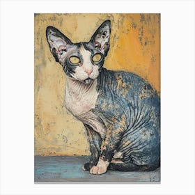 Cornish Rex Relief Illustration 3 Canvas Print