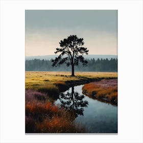 Lone Tree In A Field Canvas Print