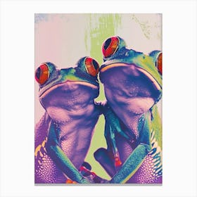 Polaroid Inspired Frogs 2 Canvas Print