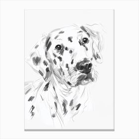 Dalmation Dog Charcoal Line 2 Canvas Print