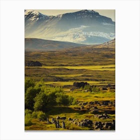 Thingvellir National Park 2 Iceland Vintage Poster Canvas Print