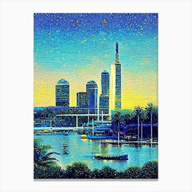 Jacksonville, City Us  Pointillism Canvas Print