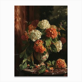 Baroque Floral Still Life Hydrangea 4 Canvas Print