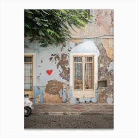 Light Blue Rustic Facade Canvas Print