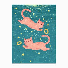 Two Cats In The Water Canvas Print