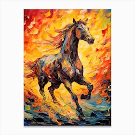 Running Horse Painting On Canvas 2 Canvas Print
