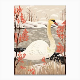 Bird Illustration Swan 3 Canvas Print