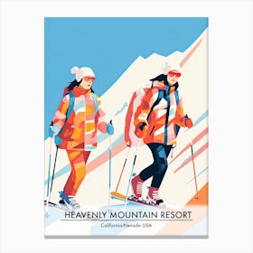 Heavenly Mountain Resort   California Nevada Usa, Ski Resort Poster Illustration 0 Canvas Print
