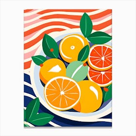 Oranges On A Plate Canvas Print