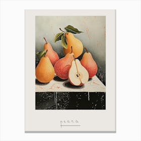 Art Deco Inspired Pears Poster Canvas Print