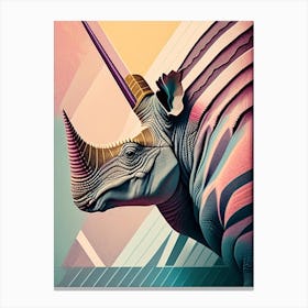 Pachyrhinosaurus Pastel Dinosaur Canvas Print
