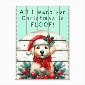 All I Want Christmas Dog Mint Canvas Print