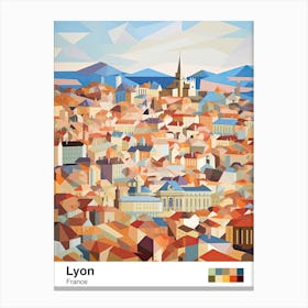 Lyon, France, Geometric Illustration 4 Poster Canvas Print