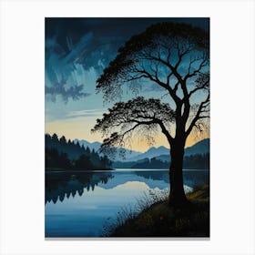 Tree By The Lake Canvas Print