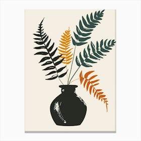 Fern Plant Minimalist Illustration 1 Canvas Print