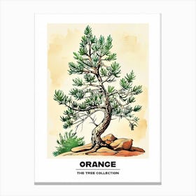 Orange Tree Storybook Illustration 1 Poster Canvas Print