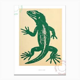 Simple Green Lizard Bold Block 3 Poster Canvas Print