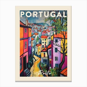 Porto Portugal 4 Fauvist Painting Travel Poster Canvas Print
