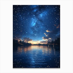 Night Sky Over Water Canvas Print