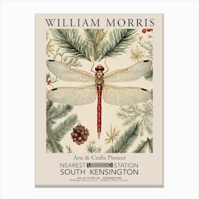 William Morris Prints Dragonfly Gold Christmas Gift Winter Vintage Canvas Print