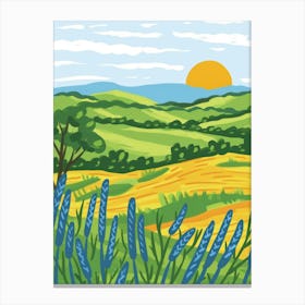 Landscape With Wheat Field Canvas Print