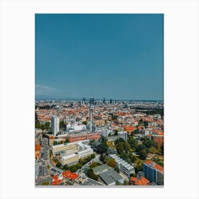 Aerial view Milan, Italy drone vertical photography. Milan architecture Canvas Print