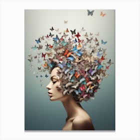 Head of Butterflies Canvas Print