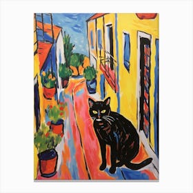 Painting Of A Cat In Spoleto Italy 2 Canvas Print