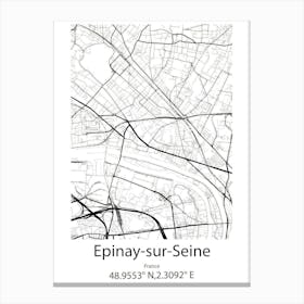 Epinay Sur Seine,France Minimalist Map Canvas Print