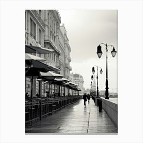 Marseille, France, Mediterranean Black And White Photography Analogue 3 Canvas Print