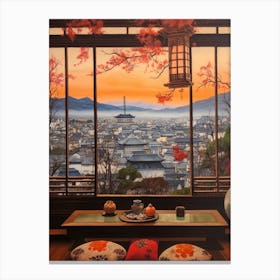 Winter Cityscape Kyoto Japan 2 Canvas Print