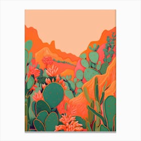 Boho Plant Painting Pencil Cactus 1 Canvas Print
