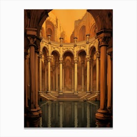 Basilica Cistern Yerebatan Sarnc Modern Pixel Art 4 Canvas Print