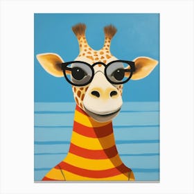 Little Giraffe 2 Wearing Sunglasses Canvas Print