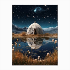 Cosmic yurt in a cosmic field 1 Canvas Print