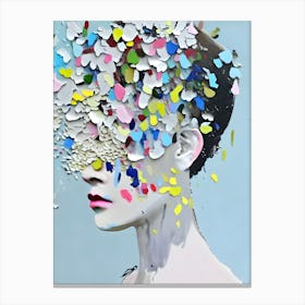 Woman'S Head Impressionist Abstract Canvas Print