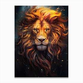 Lion Art Painting Symbolism Style 4 Canvas Print